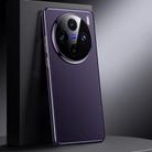 For vivo X100s Genuine Leather PC Phone Case(Dark Purple) - 1