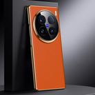 For vivo X100 Ultra Genuine Leather PC Phone Case(Orange) - 1