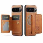 For Google Pixel 9 Pro XL Fierre Shann Cowhide Horizontal Flip Magnetic Card Holder Phone Case(Brown) - 1