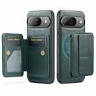 For Google Pixel 9 / 9 Pro Fierre Shann Cowhide Horizontal Flip Magnetic Card Holder Phone Case(Green) - 1