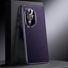 For Honor 300 Ultra Genuine Leather PC Phone Case(Dark Purple) - 1