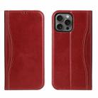 For iPhone 16 Pro Max Fierre Shann Cowhide Leather Flip Leather Phone Case(Red) - 1