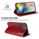 For iPhone 16 Pro Max Fierre Shann Cowhide Leather Flip Leather Phone Case(Red) - 3