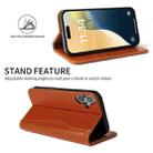 For iPhone 16 Plus Fierre Shann Cowhide Leather Flip Leather Phone Case(Brown) - 3