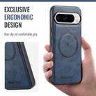 For Google Pixel 9 / 9 Pro Fierre Shann Cowhide Texture MagSafe Magnetic Phone Case(Blue) - 3