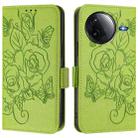 For Redmi K80 5G / K80 Pro 5G Embossed Rose RFID Anti-theft Leather Phone Case(Green) - 2