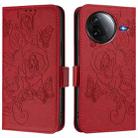 For Redmi K80 5G / K80 Pro 5G Embossed Rose RFID Anti-theft Leather Phone Case(Red) - 2