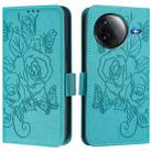 For Redmi K80 5G / K80 Pro 5G Embossed Rose RFID Anti-theft Leather Phone Case(Light Blue) - 2