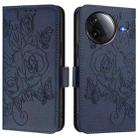 For Redmi K80 5G / K80 Pro 5G Embossed Rose RFID Anti-theft Leather Phone Case(Dark Blue) - 2