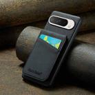 For Google Pixel 9 Pro XL Fierre Shann Crazy Horse Card Holder Back Cover PU Phone Case(Black) - 2