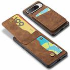 For Google Pixel 9 Pro XL Fierre Shann Crazy Horse Card Holder Back Cover PU Phone Case(Brown) - 3