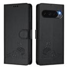 For Google Pixel 10 Pro XL 5G Global Cat Rat Embossed Pattern RFID Leather Phone Case with Lanyard(Black) - 2
