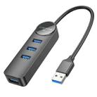 BOROFONE DH5 Multi-function 4 in 1 USB to USB 3.0 x 4 HUB Adapter, Length:0.2m(Black) - 1