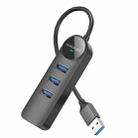 BOROFONE DH5 Multi-function 4 in 1 USB to USB 3.0 x 4 HUB Adapter, Length:0.2m(Black) - 3