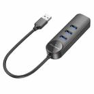 BOROFONE DH6 Multi-function 4 in 1 USB to USB 3.0 x 3, RJ45 Gigabit Ethernet Adapter, Length:0.2m(Black) - 2