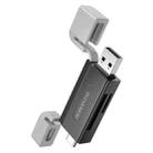 BOROFONE DH9 2 in 1 USB 2.0 / Type-C to SD / TF 2.0 Card Reader(Black Grey) - 1