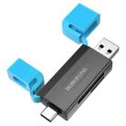 BOROFONE DH9 2 in 1 USB 2.0 / Type-C to SD / TF 2.0 Card Reader(Black Grey) - 3