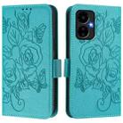 For Boost Mobile Celero 5G 2024 / Celero 3 Embossed Rose RFID Anti-theft Leather Phone Case(Light Blue) - 2