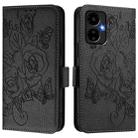 For Boost Mobile Celero 5G 2024 / Celero 3 Embossed Rose RFID Anti-theft Leather Phone Case(Black) - 2