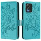 For Boost Mobile Celero 5G SC Embossed Rose RFID Anti-theft Leather Phone Case(Light Blue) - 2