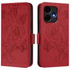 For Boost Mobile Celero 5G+ 2024 / Celero 3+ Embossed Rose RFID Anti-theft Leather Phone Case(Red) - 2