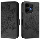 For Boost Mobile Celero 5G+ 2024 / Celero 3+ Embossed Rose RFID Anti-theft Leather Phone Case(Black) - 2