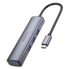 BOROFONE DH12 Multi-function 4 in 1 USB-C / Type-C to USB 3.0 x 4 HUB Adapter, Length:0.2m(Metal Gray) - 1