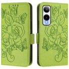 For Cricket Icon 6 Embossed Rose RFID Anti-theft Leather Phone Case(Green) - 2