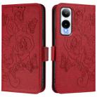 For Cricket Icon 6 Embossed Rose RFID Anti-theft Leather Phone Case(Red) - 2