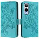 For Cricket Icon 6 Embossed Rose RFID Anti-theft Leather Phone Case(Light Blue) - 2