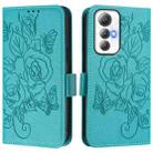 For Cubot Max 5 Embossed Rose RFID Anti-theft Leather Phone Case(Light Blue) - 2