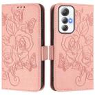 For Cubot Max 5 Embossed Rose RFID Anti-theft Leather Phone Case(Pink) - 2