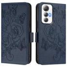 For Cubot Max 5 Embossed Rose RFID Anti-theft Leather Phone Case(Dark Blue) - 2