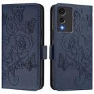 For Cubot A10 Embossed Rose RFID Anti-theft Leather Phone Case(Dark Blue) - 2