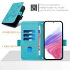 For Cubot A20 Embossed Rose RFID Anti-theft Leather Phone Case(Light Blue) - 3