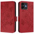 For Cubot Note 40 Embossed Rose RFID Anti-theft Leather Phone Case(Red) - 2