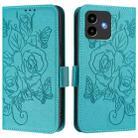 For Cubot Note 40 Embossed Rose RFID Anti-theft Leather Phone Case(Light Blue) - 2