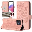 For Cubot Note 40 Embossed Rose RFID Anti-theft Leather Phone Case(Pink) - 1