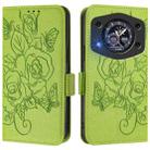For Cubot A30 Embossed Rose RFID Anti-theft Leather Phone Case(Green) - 1