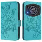 For Cubot A30 Embossed Rose RFID Anti-theft Leather Phone Case(Light Blue) - 1