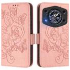 For Cubot A30 Embossed Rose RFID Anti-theft Leather Phone Case(Pink) - 1