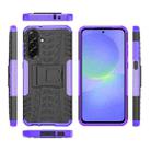 For Samsung Galaxy A36 5G Tire Texture TPU + PC Phone Case with Holder(Purple) - 2