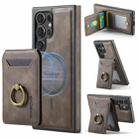 For Samsung Galaxy S23 Ultra 5G DG.MING K1 MagSafe Detachable Wallet RFID Back Cover Phone Case(Coffee) - 1