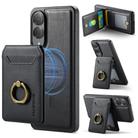 For Samsung Galaxy S25 Edge 5G DG.MING K1 MagSafe Detachable Wallet RFID Back Cover Phone Case(Black) - 1