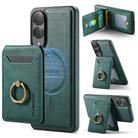 For Samsung Galaxy S25 Edge 5G DG.MING K1 MagSafe Detachable Wallet RFID Back Cover Phone Case(Green) - 1