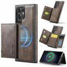 For Samsung Galaxy S23 Ultra 5G DG.MING MAGKING-K2 Series MagSafe RFID Card Bag Detachable Phone Case(Coffee) - 1