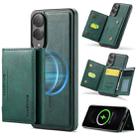 For Samsung Galaxy S25 Edge 5G DG.MING MAGKING-K2 Series MagSafe RFID Card Bag Detachable Phone Case(Green) - 1