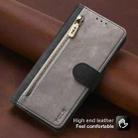 For iPhone 15 Pro Max POLA Dual-color Zipper Wallet RFID Leather Phone Case(Grey Black) - 2