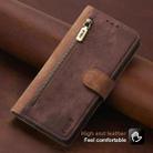 For iPhone 15 Pro POLA Dual-color Zipper Wallet RFID Leather Phone Case(Burgundy Brown) - 2