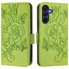 For Samsung Galaxy A16 Embossed Rose RFID Anti-theft Leather Phone Case(Green) - 2